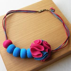 Resin Necklace - Blue And Magenta Resin Beads And..
