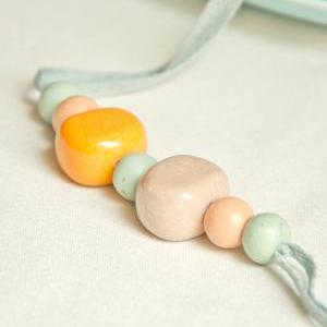 Ceramic Necklace - Resin And Ceramic Beads -..