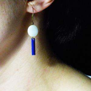 Mother Of Pearl And Enamel Earrings - Mother Of..