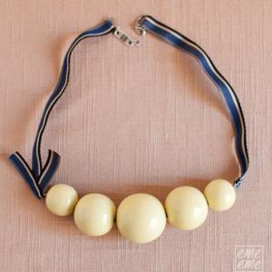 Yellow Wood Necklace - Yellow Wooden Beads And..